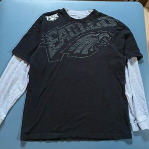NFL Eagles Black and Gray Long Sleeve Tee
